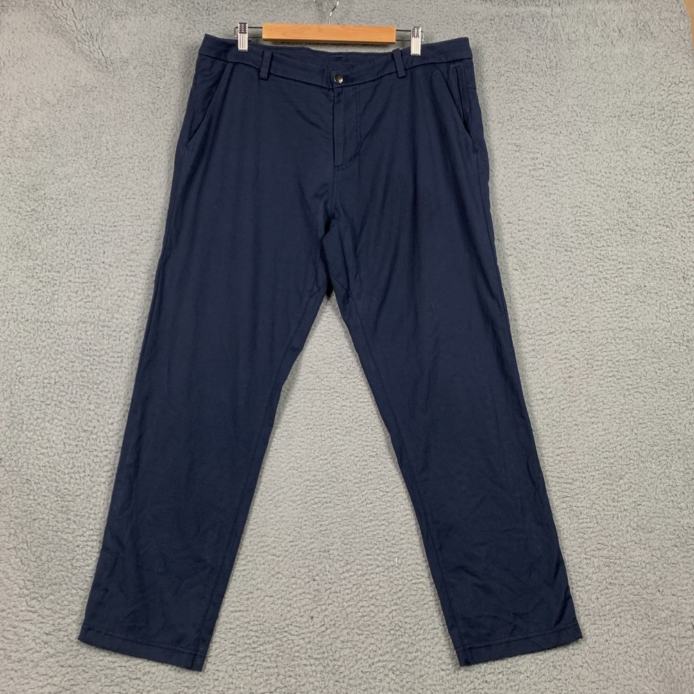 Lululemon Commission Pants Mens 36 x 29 Navy Straight Stretch Cotton Blend Chino